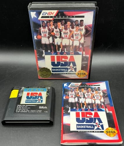 Team USA Basketball Sega Genesis CIB Complete W/ Manual Authentic