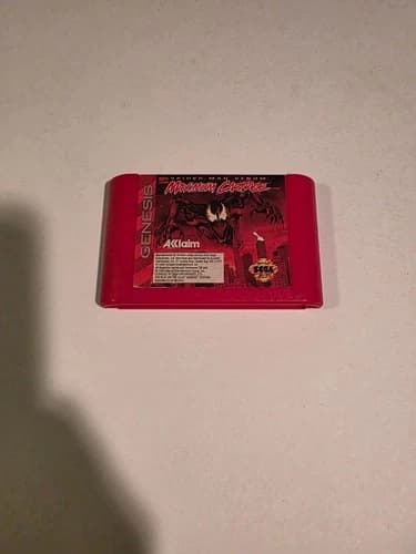 Spider-Man and Venom: Maximum Carnage (Sega Genesis, 1994) Authentic Red Cart ☆