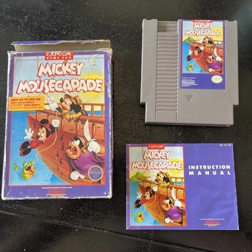 Mickey Mousecapade Nintendo NES Video Game box manual tested works