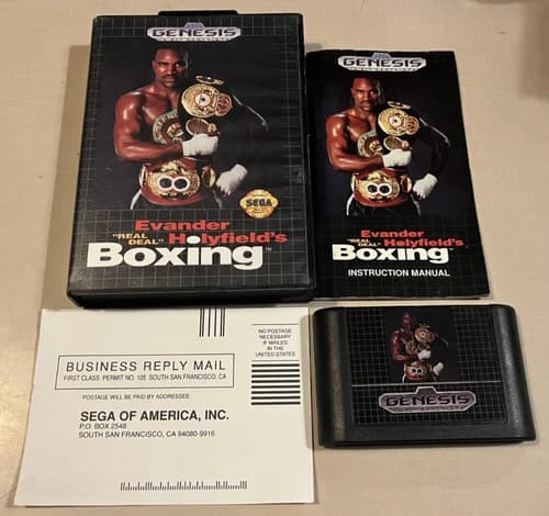 Evander Holyfield's Real Deal Boxing Sega Genesis Game COMPLETE AUTHENTIC/TESTED