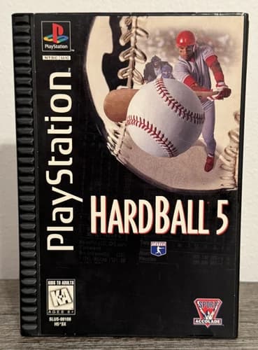 HardBall 5 (Sony PlayStation 1, 1995) Longbox with Manual CIB TESTED