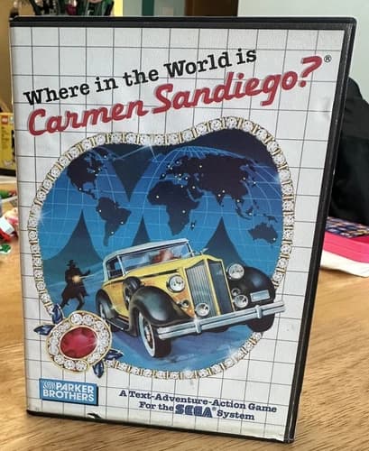 Where in the World is Carmen Sandiego? Sega Master System game cartridge CIB