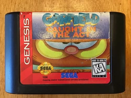 Garfield: Caught in the Act (Sega Genesis, 1995) - Cleaned & Tested - Cart Only