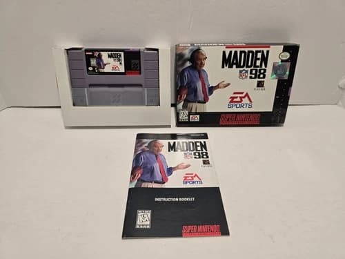 Madden NFL 98 Super Nintendo SNES Complete in Box CIB (Battery Works)