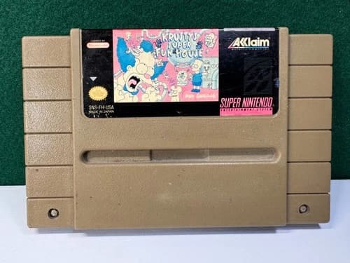 Krusty's Super Fun House (Super Nintendo SNES, 1992) Authentic. Player-grade