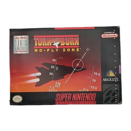 Turn and Burn No-Fly Zone SNES CIB 1994 Super Nintendo Complete