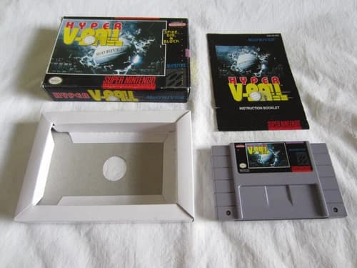 Hyper V-Ball SNES Super Nintendo CIB Complete Box 1994 McO'river Volleyball RARE