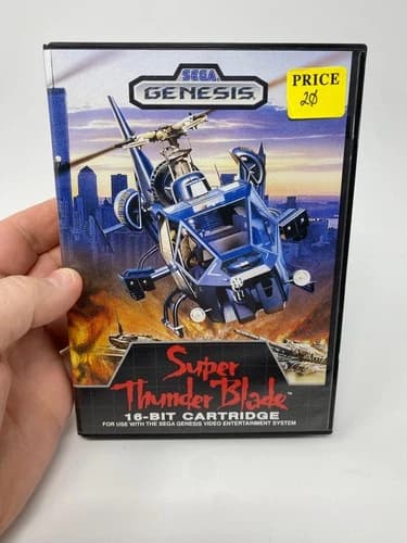 Sega Genesis Super Thunder Blade 1989 Complete in Box with Manual - Tested Works