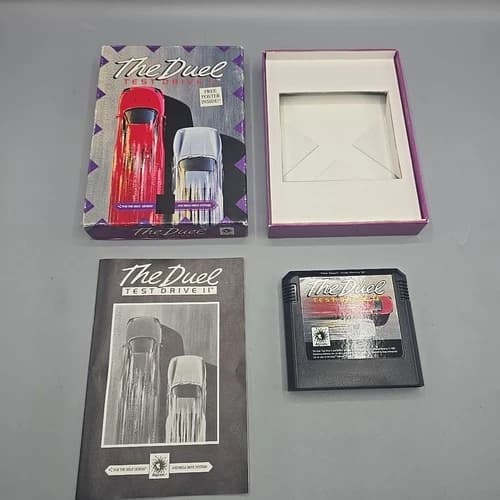 The Duel Test Drive 2 II Sega Genesis 1992 Authentic Complete With Manual CIB
