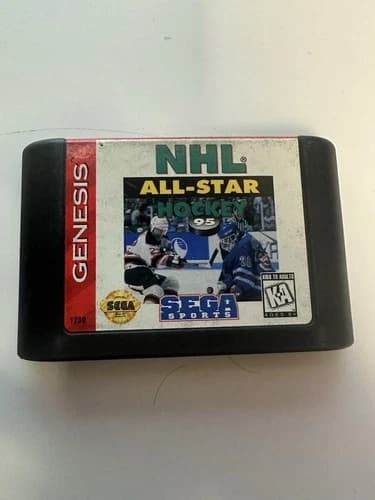 NHL All-Star Hockey 95 (Sega Genesis, 1995) Tested Working