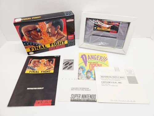FINAL FIGHT (SNES Super Nintendo, 1991) Complete CIB w Reg Card Authentic Tested