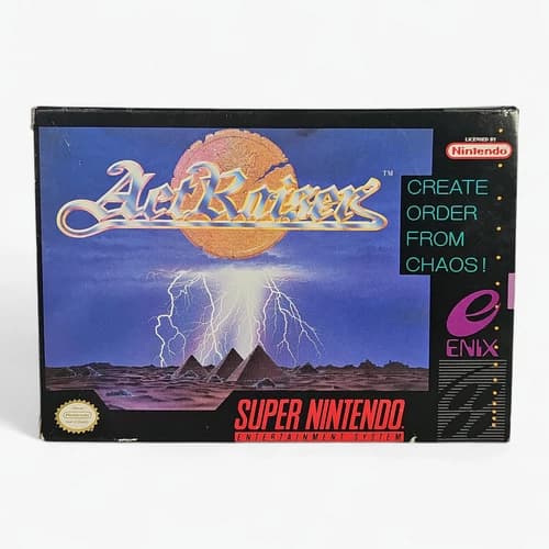ActRaiser SNES CIB Complete w/Manual Inserts Cartridge in Original Bag