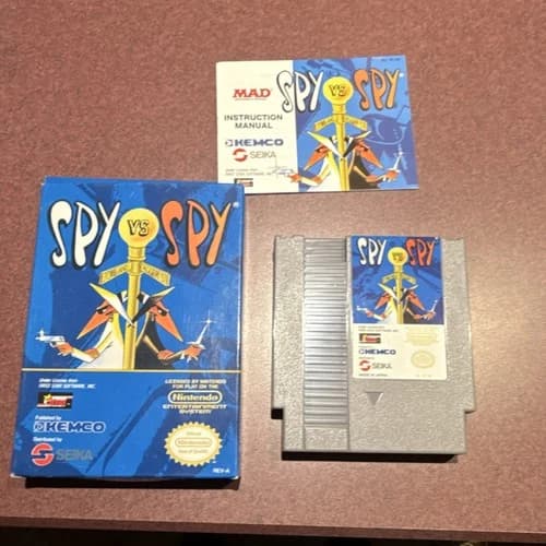 Kemco Spy vs. Spy Nintendo NES Complete Manual Original Box Action Adventure