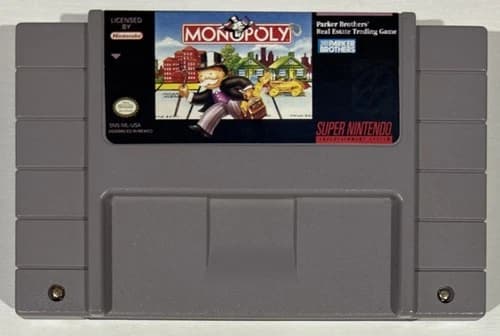 Monopoly SNES/Super Nintendo - AUTHENTIC, TESTED, WORKS GREAT! Parker Brothers