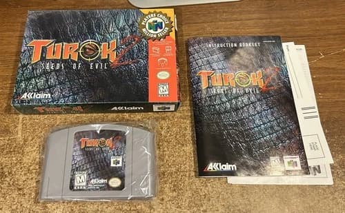 NINTENDO 64 - TUROK 2: SEEDS OF EVIL Game COMPLETE Manual, Reg Card EX! N64