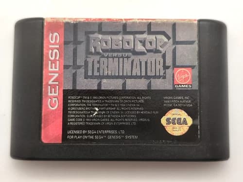 RoboCop vs. The Terminator (Sega Genesis, 1993) *Cart Only* Authentic Tested!
