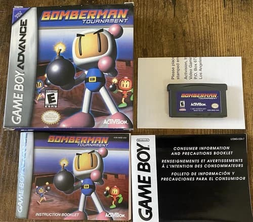 Bomberman Tournament (Nintendo Game Boy Advance, 2001) Complete In Box Manual