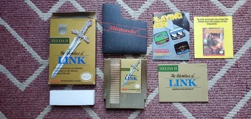 Zelda II: The Adventure of Link 2 Gold NES Nintendo CIB Black Star Code Variant!