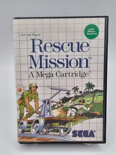 Rescue Mission (Sega Master System, 1988) CIB Complete w Manual