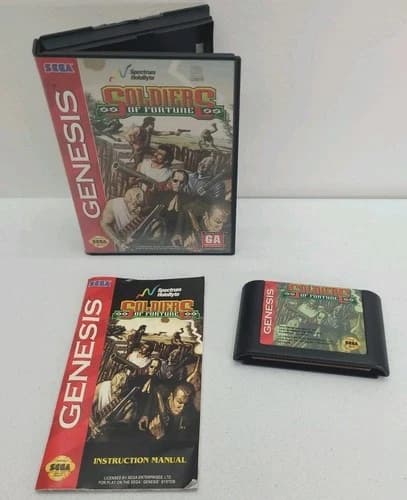 Soldiers of Fortune Sega Genesis, 1993 Complete With The Manual Tested
