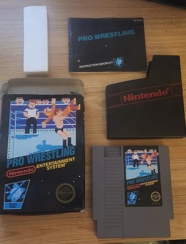 Pro Wrestling 1987 Nintendo NES Video Game, CIB, Original Box, Manual