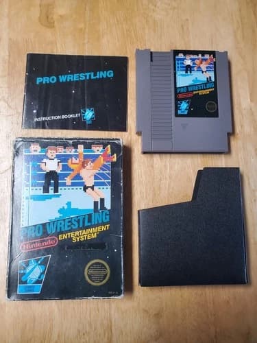 Nintendo Pro Wrestling NES Game with Box, Manual, and Sleeve
