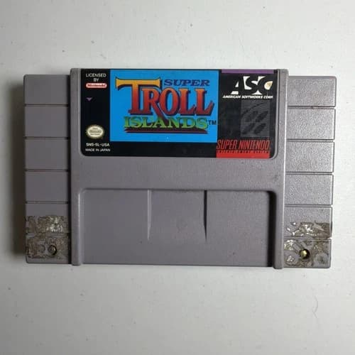 Super Troll Islands SNES Super Nintendo Authentic Tested Working