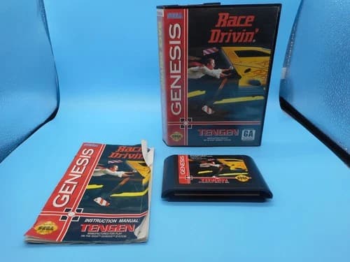 Race Drivin' (Sega Genesis, 1993) - Complete with Box and Manual