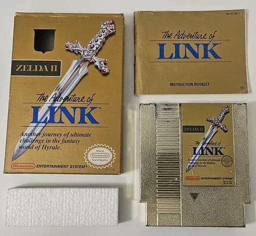 Zelda II 2 The Adventure Of Link CIB Complete In Box Gold Cart Nintendo NES