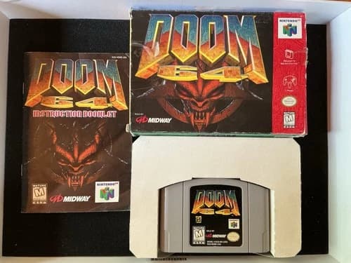 Nintendo 64 N64 Game Doom 64 CIB Complete In Box With Manual. Box Has Wear