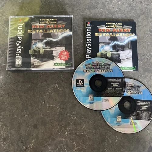 Command and Conquer Red Alert Retaliation Sony PlayStation PS1 Complete 2 Disks