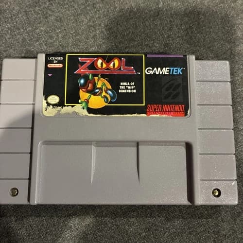 Zool Ninja of the Nth Dimension (Super Nintendo SNES, 1994) Authentic. Tested.