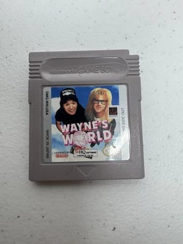 Wayne's World (Nintendo Gameboy, 1993) Authentic - With Protector