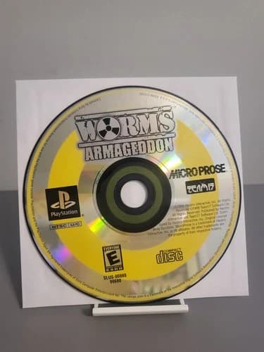 worms armageddon ps1 Loose Disc Only Tested And Working
