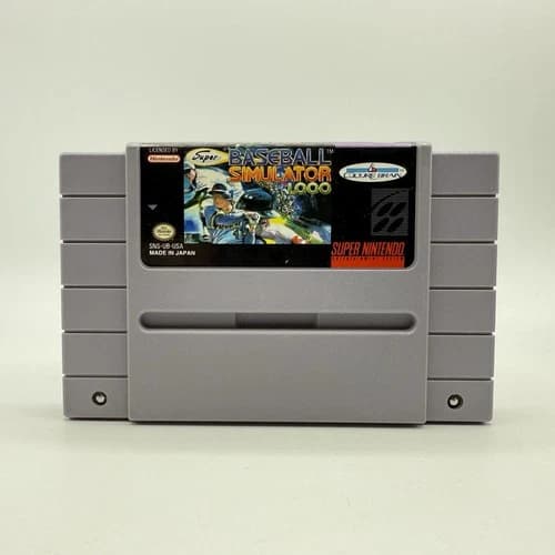 SNES Super Baseball Simulator 1,000 Authentic Nintendo Tested & Working 1990