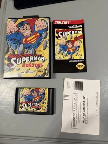 Superman (Sega Genesis, 1992) Complete CIB Great Condition Tested Working