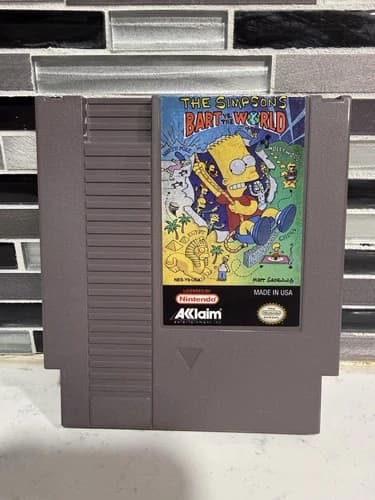 The Simpson BART Vs The World Nintendo NES Authentic Original Tested Working