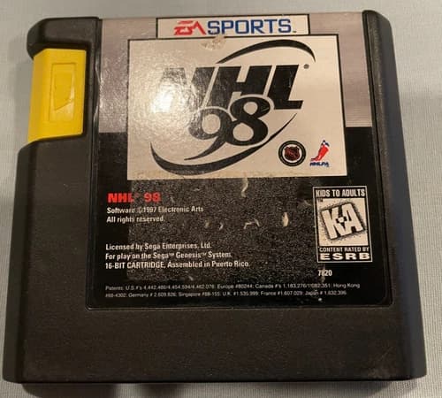 NHL '98 - Sega Genesis EA Sports Hockey Video Game (Cart Only) - WORKS!