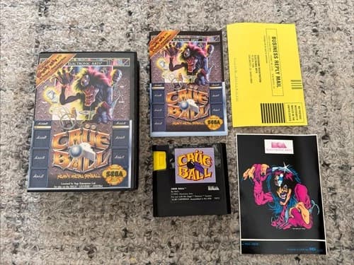 SEGA Mega Drive Crüe Ball: Heavy Metal Pinball CIB Complete In Box