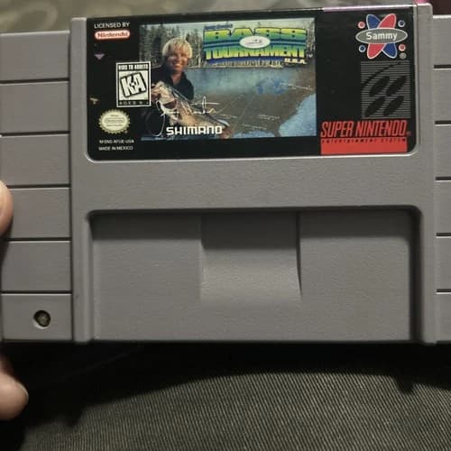 Jimmy Houston's Bass Tournament U.S.A. Super Nintendo SNES Video Game Cartridge