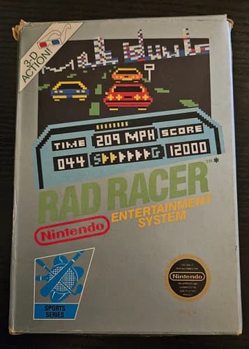 Rad Racer (Nintendo Entertainment System, 1987) -Missing glasses