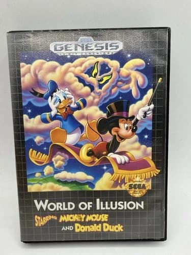 World of Illusion: Mickey Mouse Donald Duck (Sega Genesis, 1992) Authentic