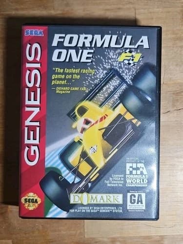 Formula One F1 Sega Genesis Video Game Racing Tested Authentic CIB