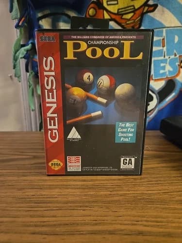 Sega Genesis Championship Pool 1993 Complete In Box with Manual Tested Working.