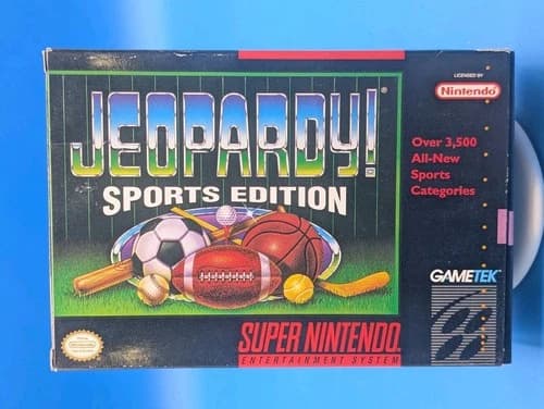 Jeopardy Sports Edition for Super Nintendo (SNES) CIB Complete Tested