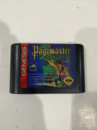 The Pagemaster Sega Genesis 1994 Tested & Works! Cart Only