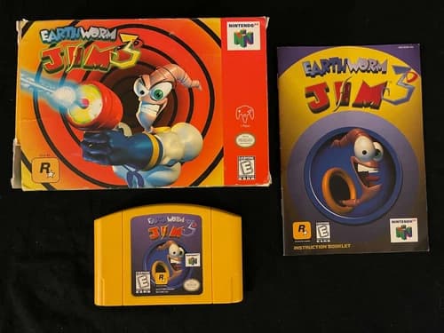 Earthworm Jim 3D (Nintendo 64, 1999) Box Manual Complete CIB N64