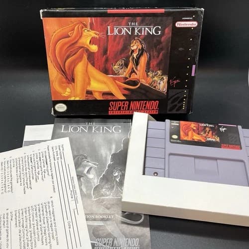 The Lion King Super Nintendo Entertainment System SNES Complete W/ Reg Card CIB