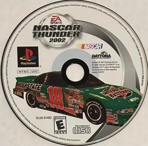NASCAR Thunder 2002 (Sony PlayStation 1, PS1) DISC ONLY | NO TRACKING | M1286