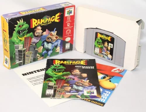 Rampage World Tour N64 Nintendo 64 Complete CIB Good Condition! RARE!